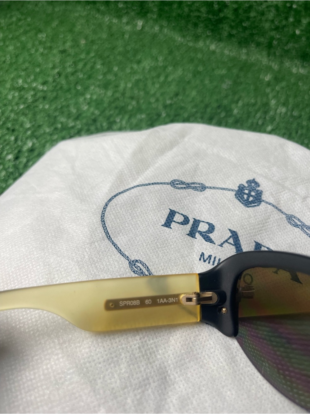 Prada Two-Tone Cat Eye Sunglasses in Black and Yellow - Picture 10 of 15